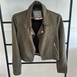 Anthropologie Green moto jacket